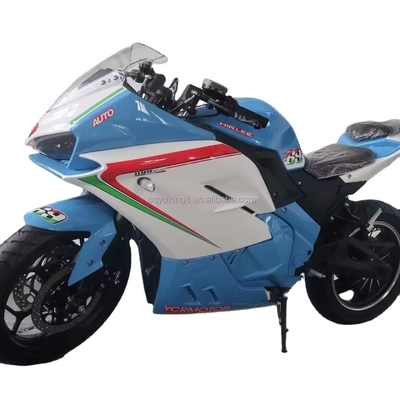Max. snelheid 80km/h High Cover Motor 8000W Racing 72V Moped Motorcycle met LED-licht